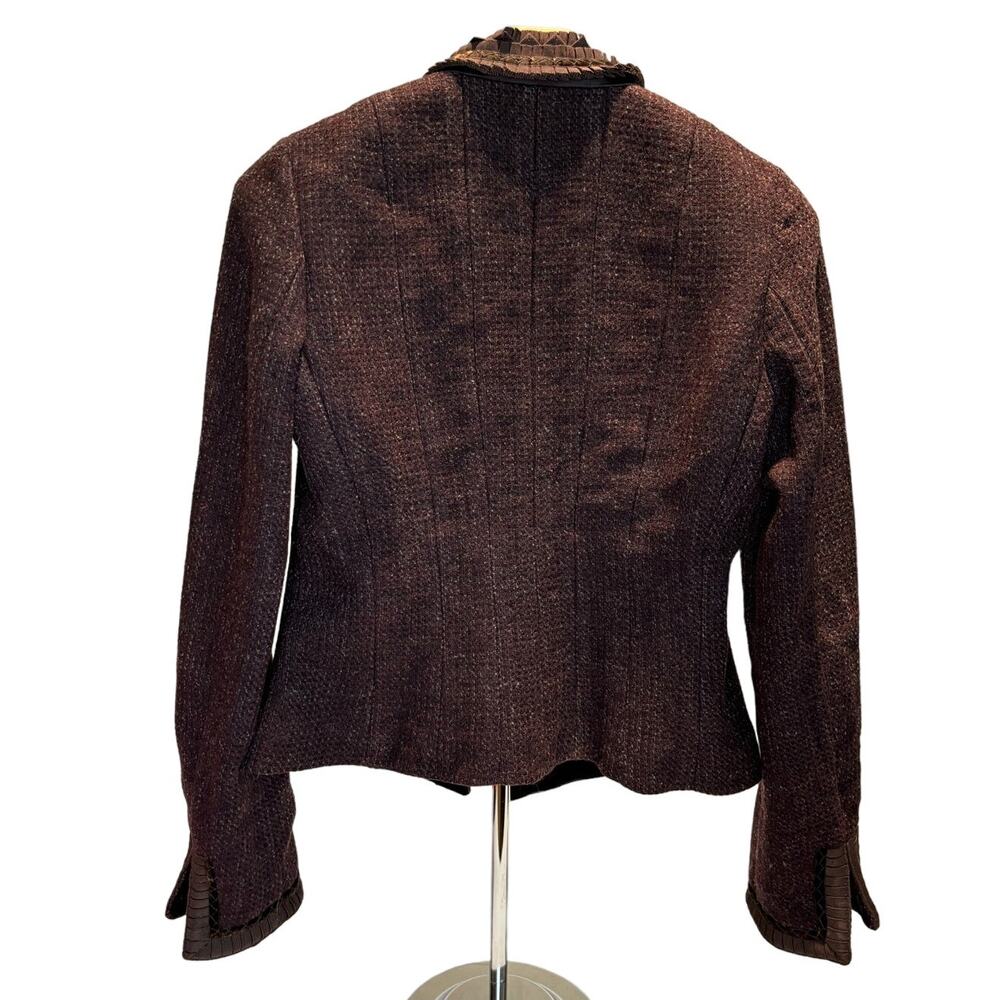 Elie Tahari Reversible Virgin Wool Cashmere Elderberry BRUNA Jacket Sm. - Picture 5 of 8